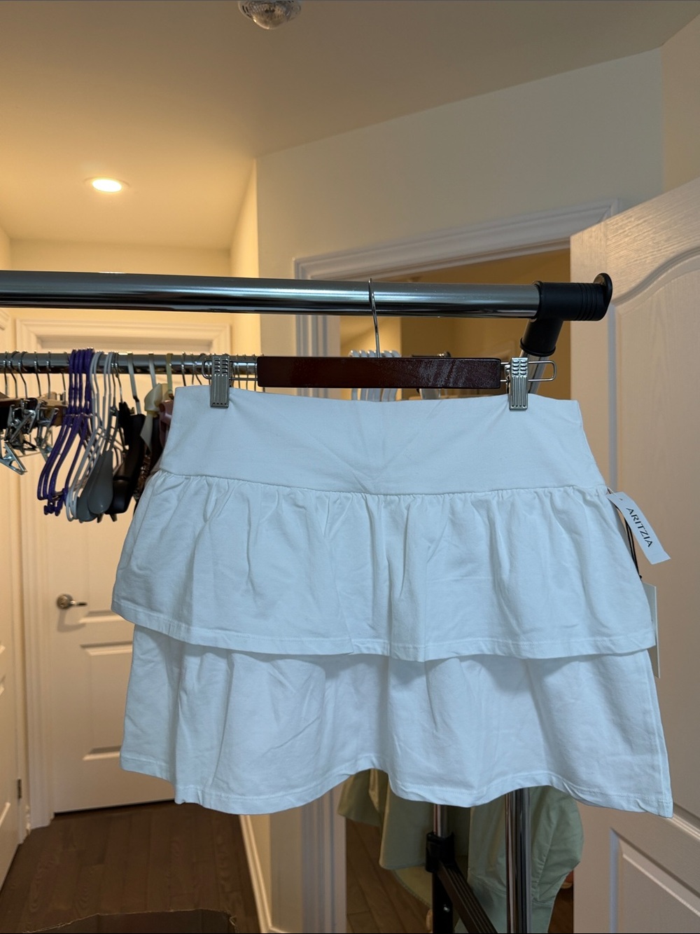 Sunday Best White Tiered Ruffle Mini Skirt